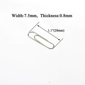 HAHIYO Paper Clips Sturdy 1.1”（28mm） Length 470 Pack Paperclips Heavy Duty Tight Grip Rust Proof Reusable Metal Bright Silver for Home Office School