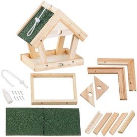 Royal Gardineer Bird Feeder House: Bird House Kit Made of Real Wood, for Hanging, 13 Pieces
