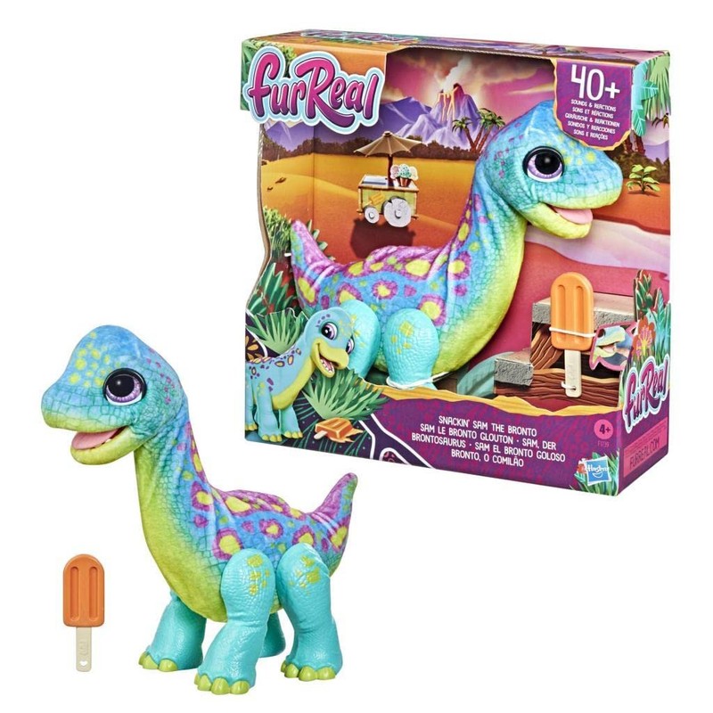 FurReal Snackin' Sam The Bronto, Interactive Pets, 40+ Sounds and