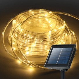 YULIANG Solar Rope Lights,66FT 200LED Solar String Lights Outdoor Waterproof Solar Powered Fairy Lights with 8 Lighting Modes for Outdoor Party,Garden,Yard,Holiday,Tree Decoration Warm White