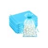 100pcs Azul Bolsas Lote De Bolsa Regalo De Organza 10*15cm