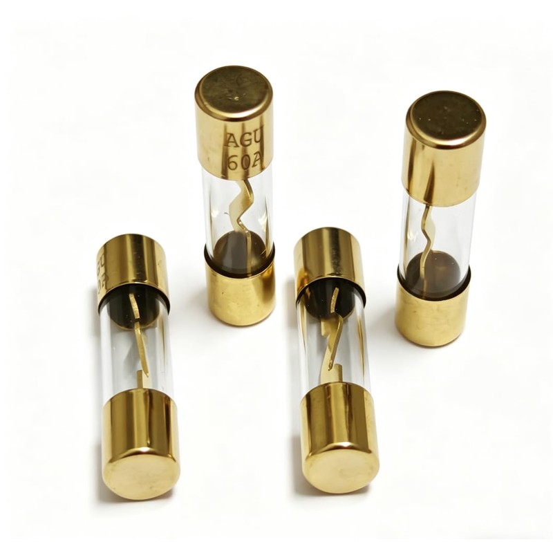 30A AGU, AGU Fuse 30A, Gold-Plated Copper Caps, Clear Tube
