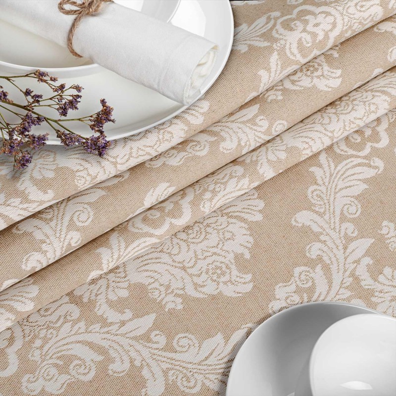 Fabric Tablecloth, Textile Table Linen, Cotton Polyester, Washable, Plain Ornamental