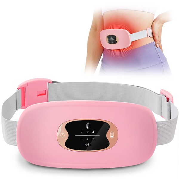 Dispositivo de cinturón eléctrico de espalda rápida o vientre, almohadilla térmica inalámbrica portátil, color rosa