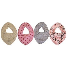 Set of 4 Pippi Triangular Baby Bibs Neck Scarf Set (Assorted Colour Combinations) - 0-2