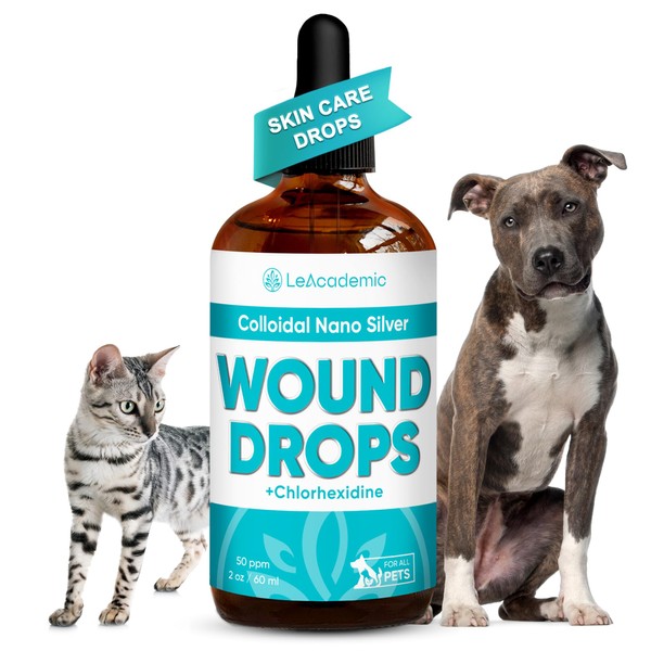 LeAcademic Cat Wound Care in Drops | Silver + Chlorhexidine