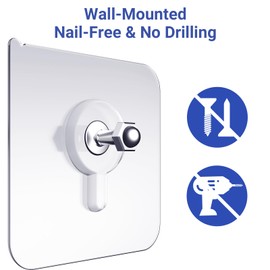 Aweshock Picture Hangers Without Nails, 20 Packs Self Adhesive No Nail Wall Hooks,Hevy Duty Wall Picture Hangers,13 LB Load Max