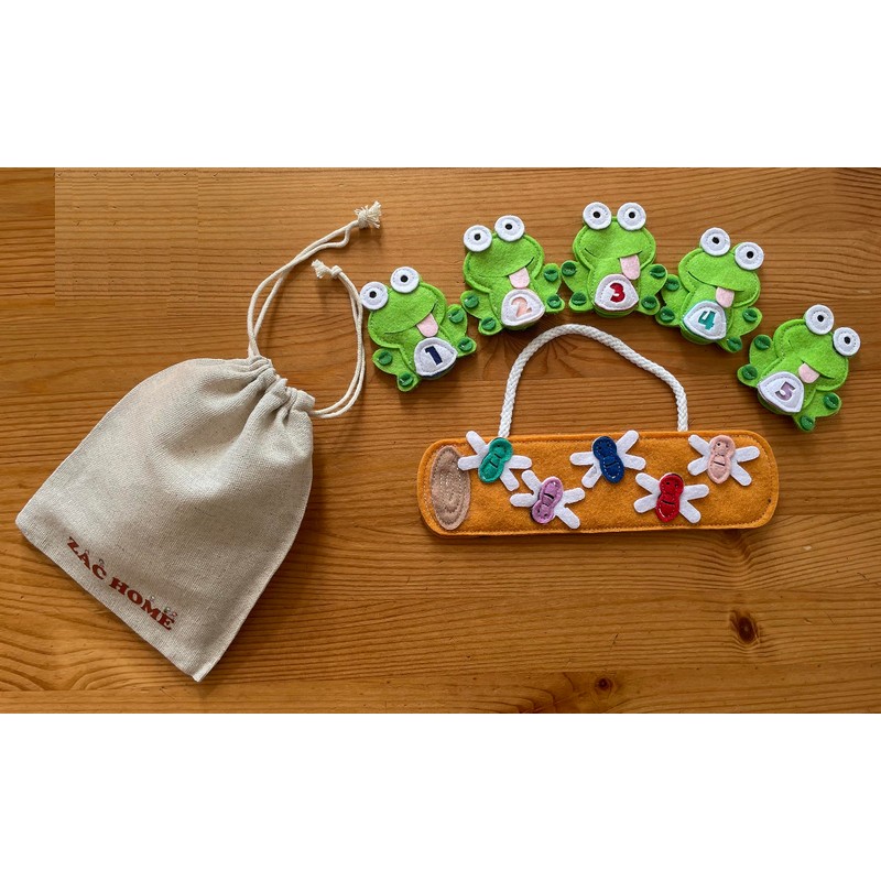 5 Little Speckled Frogs Nursery Rhyme Finger Puppet