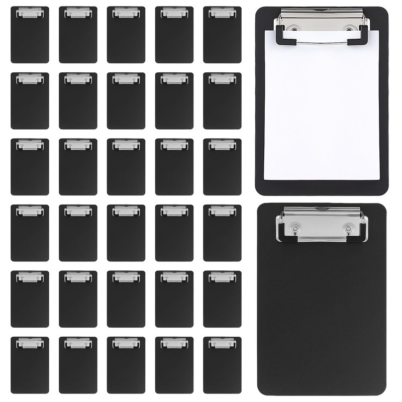 30 Pack Mini Clipboards, 4 x 6 Inch Plastic Memo