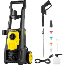 VEVOR Electric Power Washer, 2000 PSI, Max 1.65 GPM Pressure Washer w/ 30 ft Hose & Reel, 5 Quick Connect Nozzles, Foam Cannon, Portable to Clean Patios, Cars, Fences, Driveways, ETL Listed