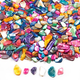 Crushed Shells for Decoration, 14.5 oz Natural Crushed Seashells Mosaic Sea Shell Fragments, Irregular Seashell Slices for Crafts, Home, Vase Fillers, Wedding Party, Landscaping (Mixed Color)