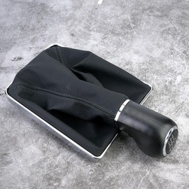 Gear Knob Leather Cover, 5 Speed and 6 Speed Gear Knob Gaiter Boot Cover Replacement for Astra Corsa GTC 2005-2010 (6 Speed)