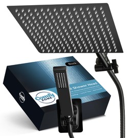 Comfy Zone MS - 10" Rainfall Shower Head with Handheld - High Pressure Shower Heads with Stainless Steel Hose - Rain Shower Head