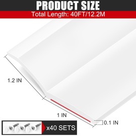 ToLanbbt Garage Door Seal Top and Sides - 40FT TPE Garage Door Weather Stripping Top and Side Trim Seal Replacement with Adhesive Backed, Nails and Lids, White