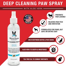 Warren London Deep Cleaning Paw Spray for Dogs | Soothing & Moisturizing Spray with Tea Tree Oil & Aloe Vera | Prevent Paw Licking While On The Go and in Between Paw Soaks | Made in USA