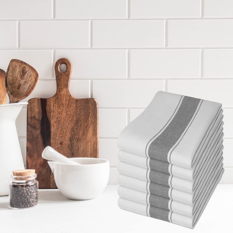 Pack of 6 Kitchen Tea Towels Large 100% Cotton Commercial