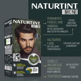 Naturtint Men Permanent Hair Colour Without Ammonia, Especially for Men, 100% Grey Coverage, Hair and Beard, Natural and Long-Lasting Colour, Natural Ingredients, 7N Hazelnut Blonde, Pack