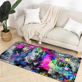 GUBIYU Modern Bathroom Rug Home Decor Carpet Runner Rugs Dollars Printed Carpet One Hundred Dollar 100 Bill Money Rug Carpets Floor Mat Kitchen Rug Toilet Anti-Slip Large Rug Floor Mat 24x59 Inch