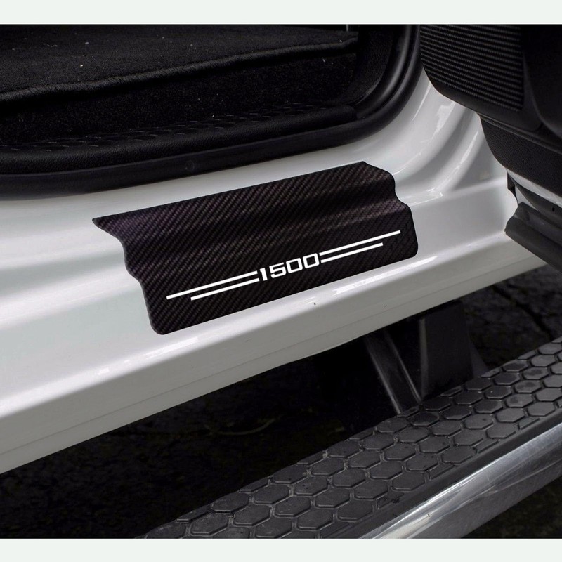 4 Pcs Carbon Fiber Car Door Sill Scuff Plate Auto