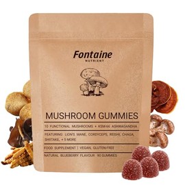 10 in 1 Mushroom Gummies High Strength 3000mg, Powerful Mushroom Gummies 10 Functional Mushrooms, with Lion’s Mane, Reishi, Chaga, Shiitake, Ashwagandha, KSM-66, 90 Vegan Gummies