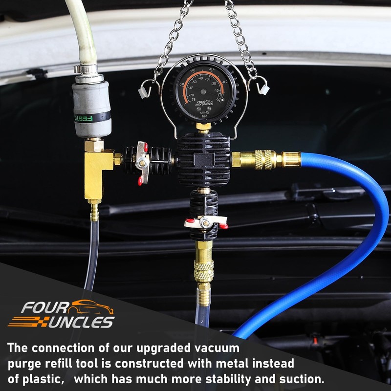 FOUR UNCLES Radiator & Coolant Pressure Tester and Vacuum Refill