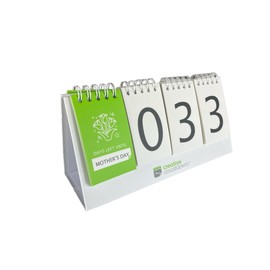 Perpetual Countdown Calendar, Days Left Tracker for Holidays, Birthdays, Anniversaries, Vacation, Goals - fully reversible - perpetual daily calendar on back side of the countdown calendar.