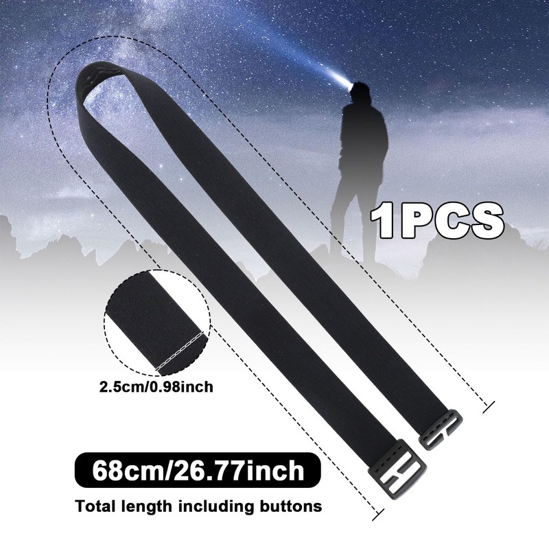 Elastic Headtorch Strap, Head Torch Strap Replacement Headband Headlamp Comfort