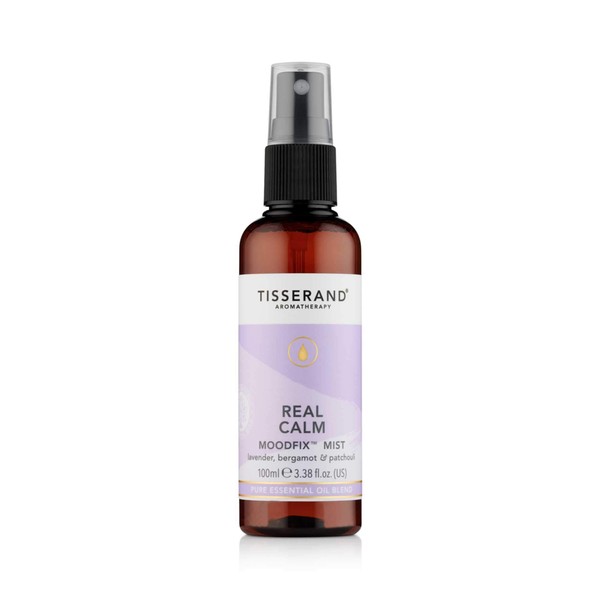 Tisserand Aromatherapy - Real Calm MoodFix Mist - 100% Pure Essential Oil - Lavender, Bergamot, and Patchouli - Calming Aromatherapy - 100ml