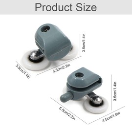 Pack of 4 Shower Cubicle Rollers, 25 mm, Double Castors for Shower Doors, Shower Cubicle Rollers, Pulleys, Shower Door, Shower Durable Double Sliding Door, Glass Doors with a Thickness of Approx. 3 to 6 mm