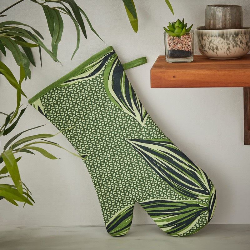 Ulster Weavers Geo Leaves Oven Glove/Gauntlet, Multicolor, 37 x 20