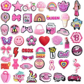 Taasmoog Charms for Crocs, 50 Pcs DIY Shoe Decoration Charms for Kids, Women, Men, Party & Birthday Gifts