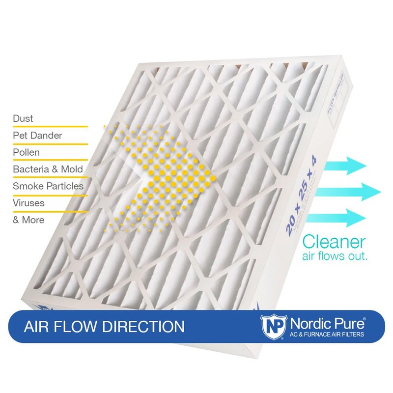 Nordic Pure 20x25x4 (19_1/2 x 24_1/2 x 3_5/8) Pleated MERV