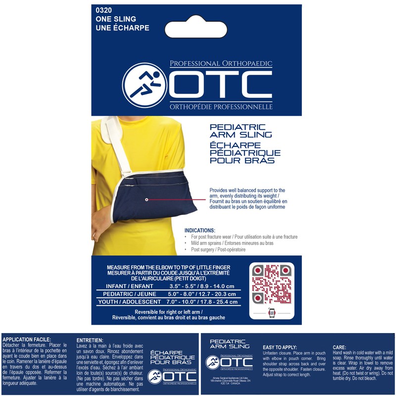 OTC KidsLine Arm Sling, Shoulder Cradle Style Support, Navy, Infant