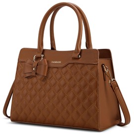 RAINSMORE Purses for Women Top-Handle Leather Handbag Waterproof Small Purses for Women Crossbody Anti Theft Tote Purse Brown