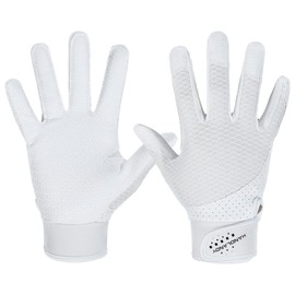 AIGEVTURE Baseball Bating Gloves Adult Youth Baseball Softball Batting Gloves Men Women White Large