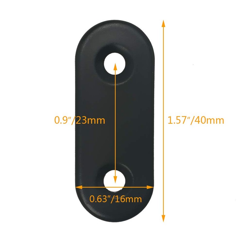 Alamic Straight Brace Stainless Steel Black Straight Flat Brace 16