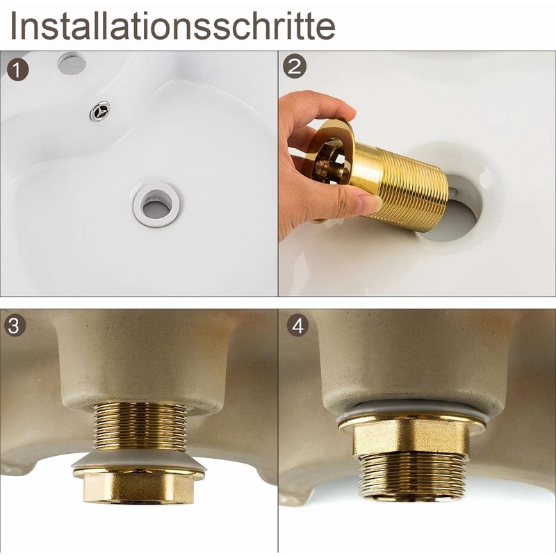 Universal Drain Fitting for Sink and Washbasin, Modern Pop-Up Click
