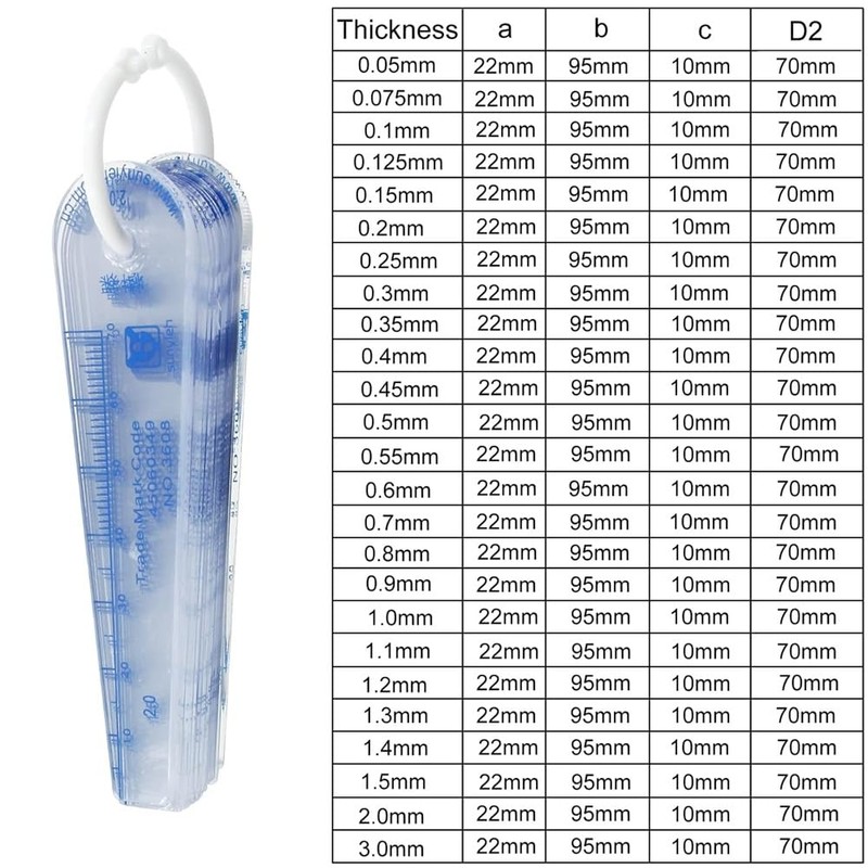 Nagoyuki 1 Pack Plastic Feeler Gauge 0.05-3mm Thickness Measuring Tools