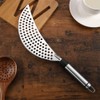 Stainless Steel Pot Strainer with Handle, Crescent Half Moon Shaped