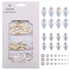 50pcs White Opal Nail Crystals 2 Size Flame Shape Rhinestones