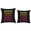 First Name Bobby Funky Retro Vintage Disco Design Throw Pillow
