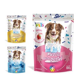 Fancy Pets Mezcla para Pastel para Perros Sabor Fresas con Crema 100 g – Postre Nutritivo y Fácil de Preparar