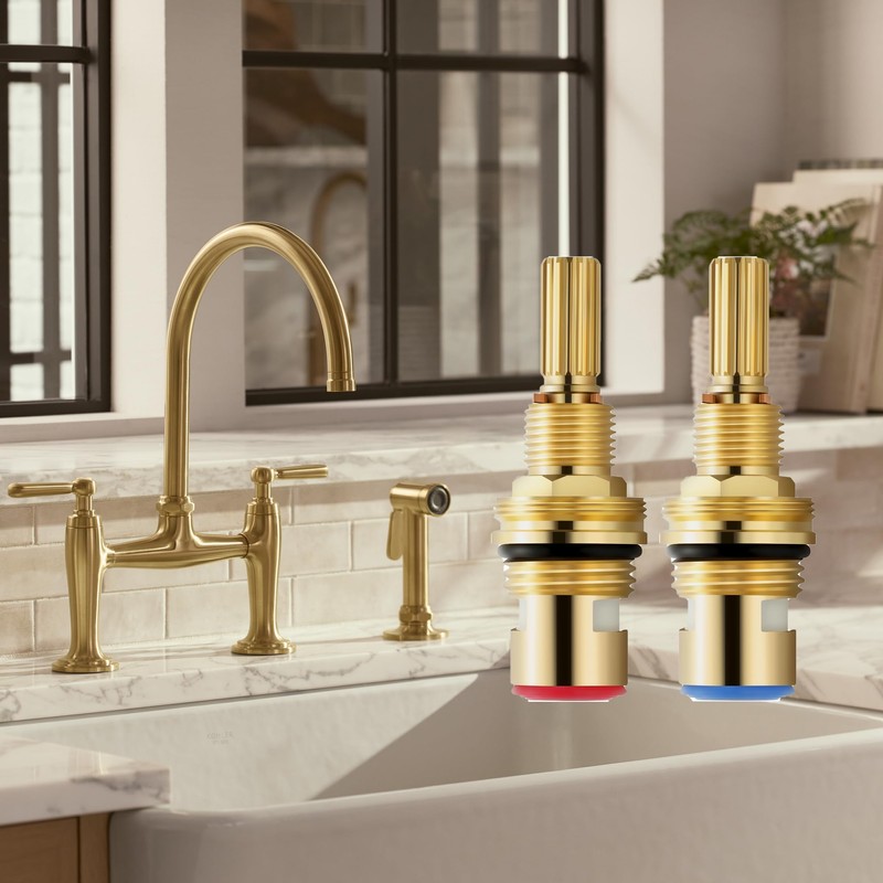 HAUKING Brass 1-001 & 1-002 Ceramic Valve Set, Compatible with