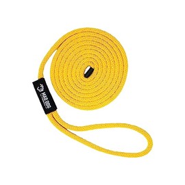 3/8" x 10' Yellow Solid Braid Nylon Dock Line - Made in USA