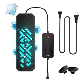 Aquarium Clean Light，22W Submersible Light with Timer,Double Tube Aquarium Water Clean Green Clear Waterproof Clean Lamp for Pond,Swimming Pool