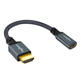 Twozoh Full Size to Micro HDMI Adapter, Supports 3D/4K 1080p (20CM/0.6FT)