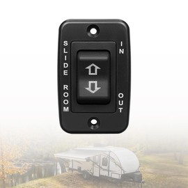 S141 Slide in/Slide Out Contoured Switch with Bezel, Black Electric Switch with 20 Amp Continuous/40 Amp Peak for RV, Camper
