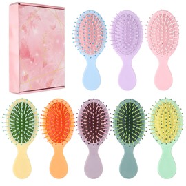 8 Pcs Mini Hair Brush for Girls,Colorful Small Hair Brush Pocket Travel Mini Hair Wet Brush for Home,Bridesmaid,Birthday,Christmas