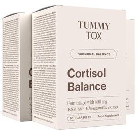 TummyTox Cortisol Balance. Ashwagandha, Rhodiola Rosea. Magnesium - Muscle Function, Energy Metabolism. Vitamins B6 and B5 - Energy, Fatigue Reduction, Normal Brain Function. 180 Capsules