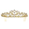 SAMKY Flower Leaf Crystal Pageant Bridal Tiara Crown - Clear